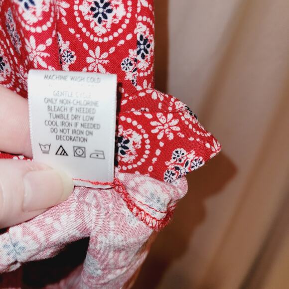 Almost Famous red handkerchief mixed print crocheted lace back sleeveless dress - Picture 7 of 7